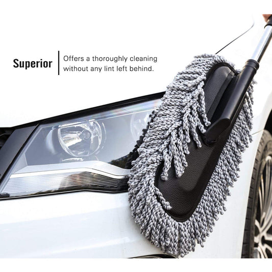 Car Duster, Long Retractable Soft Non-Slip Handle - alternative angle