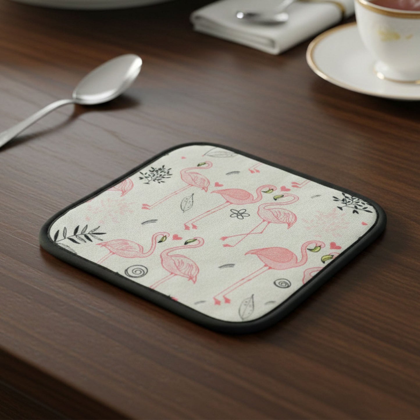 Printed Kitchen Pot Holder Heat Resistant Mat 20x20 Cm |Pack of 2