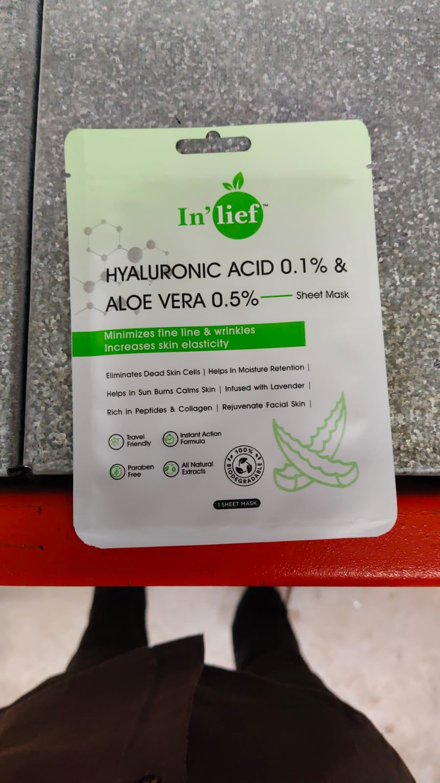 In'life Hyaluronic Acid 0.1% Aloe Vera 0.5% Facial Sheet Mask(Pack of 2)