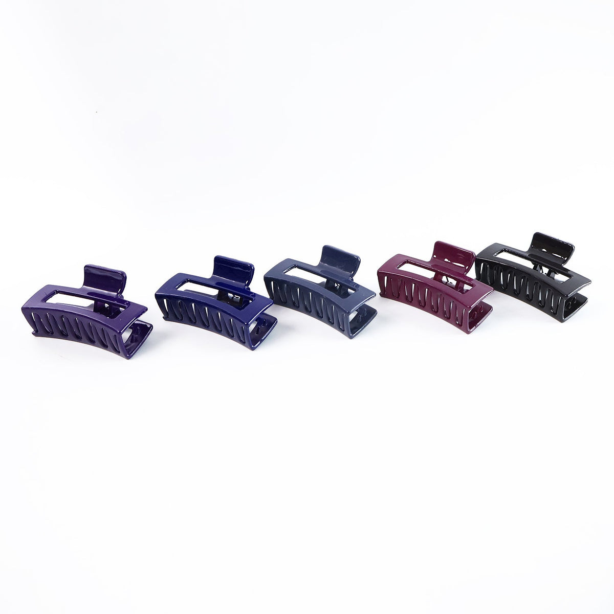 Matte Rectangle Hair Claw Clip for Women and Girls (12 Pc)