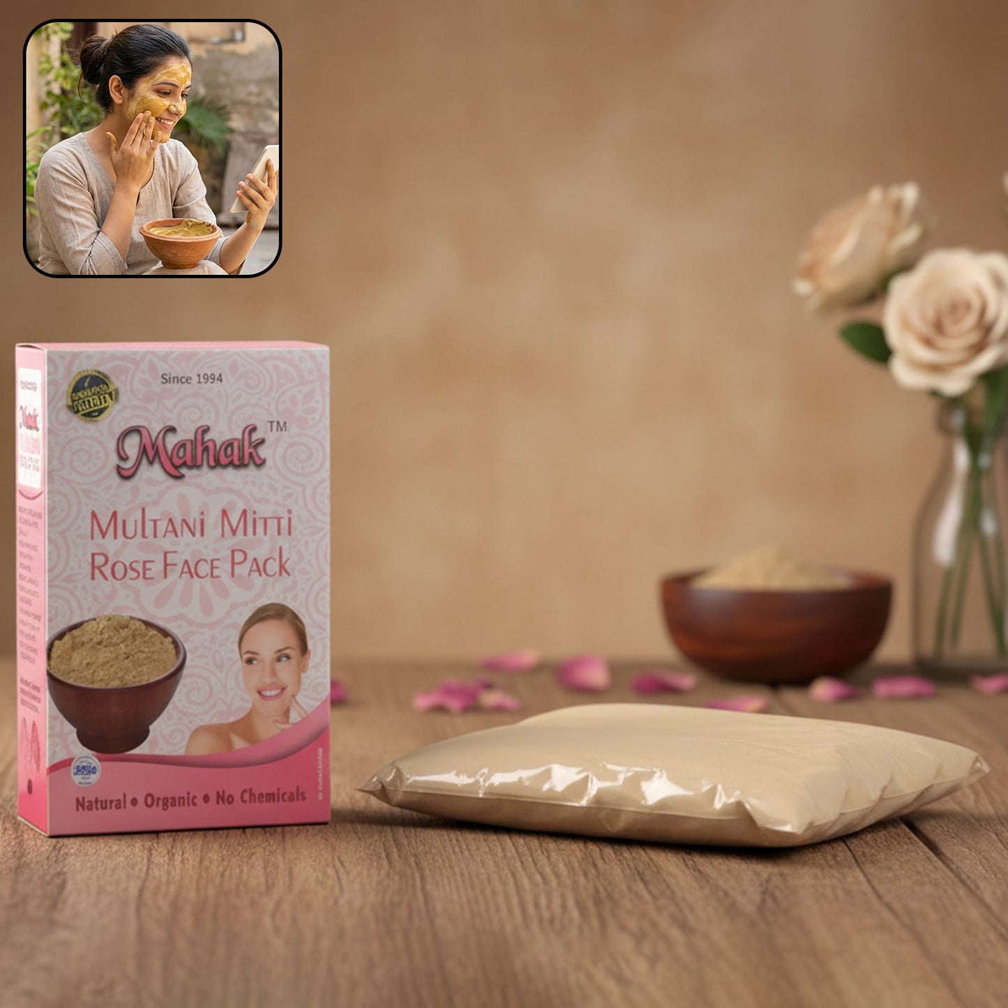 Herbal Multani Mitti & Rose Based Face Pack 80Gm