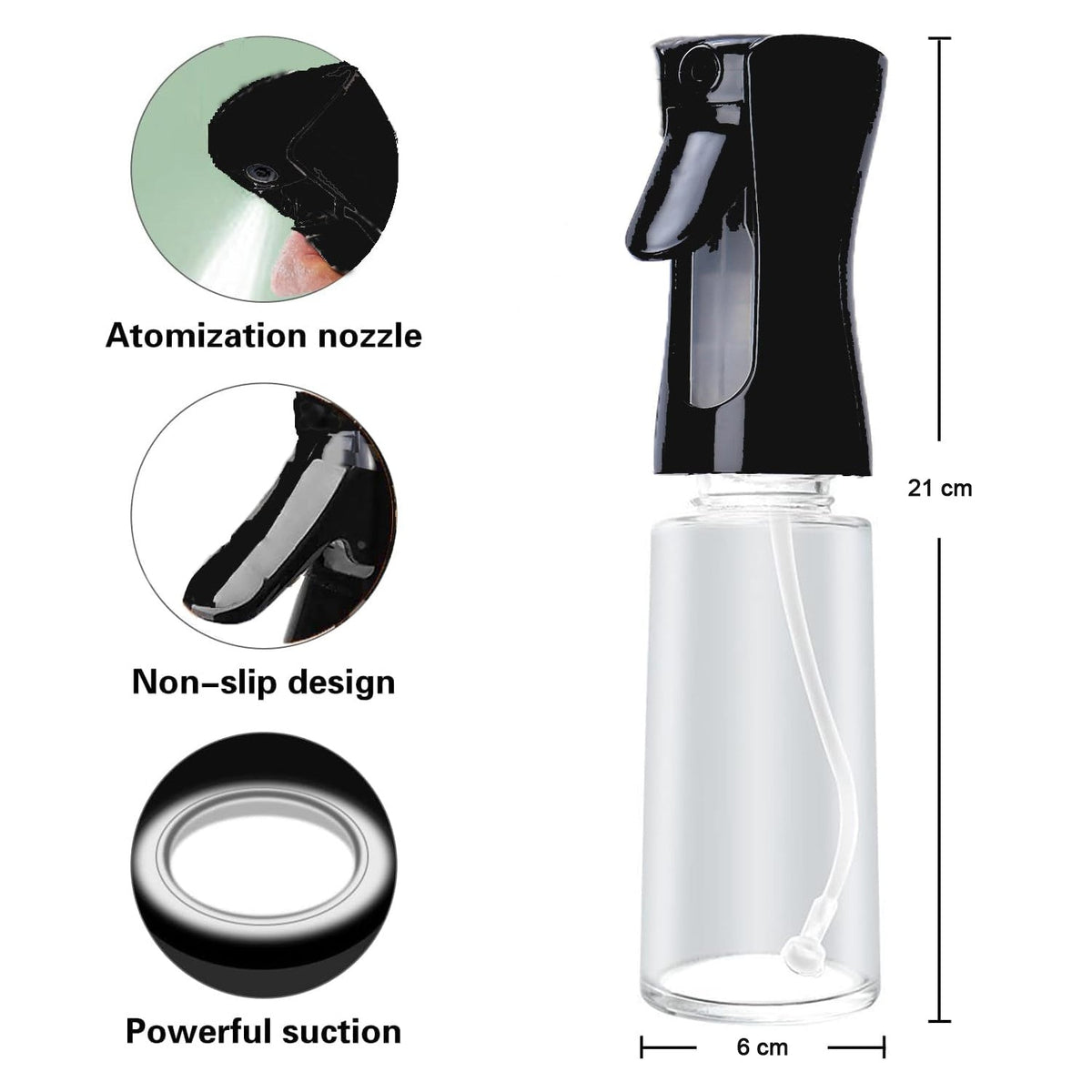 Glass Premium Oil Spray Bottle - (300 Ml Approx / 2 Pc)
