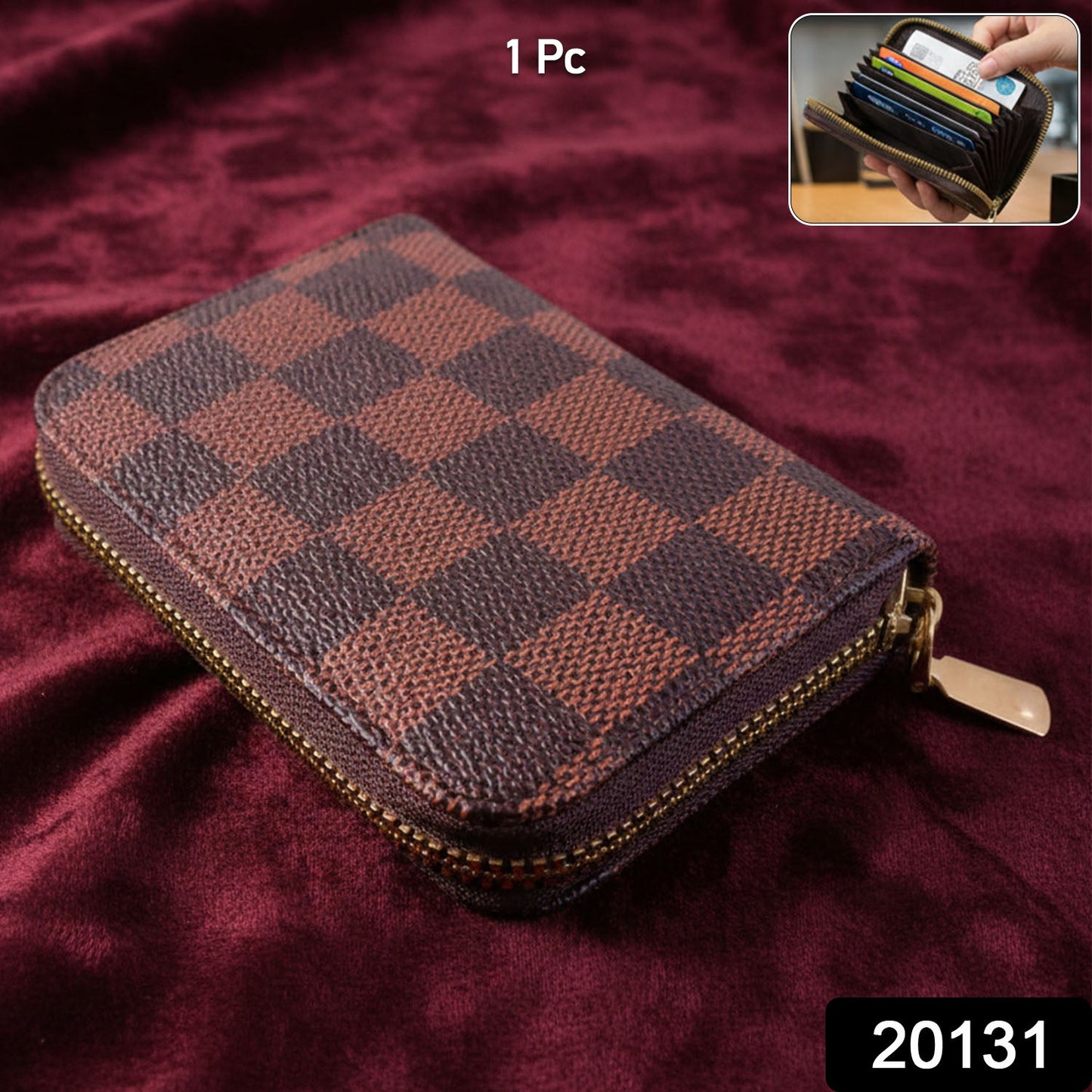 Zip Card Holder Wallet Multi Card Organizer Case (1 Pc)