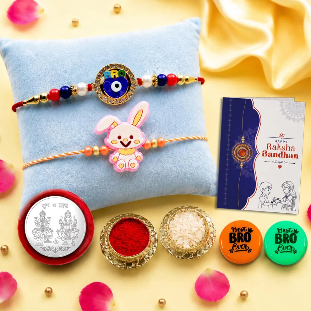 Rakhi Gift Combo for Brother with Magnets Roli Chawal Coin
