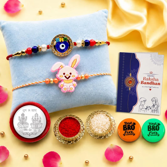 Rakhi Gift Combo for Brother with Magnets Roli Chawal Coin