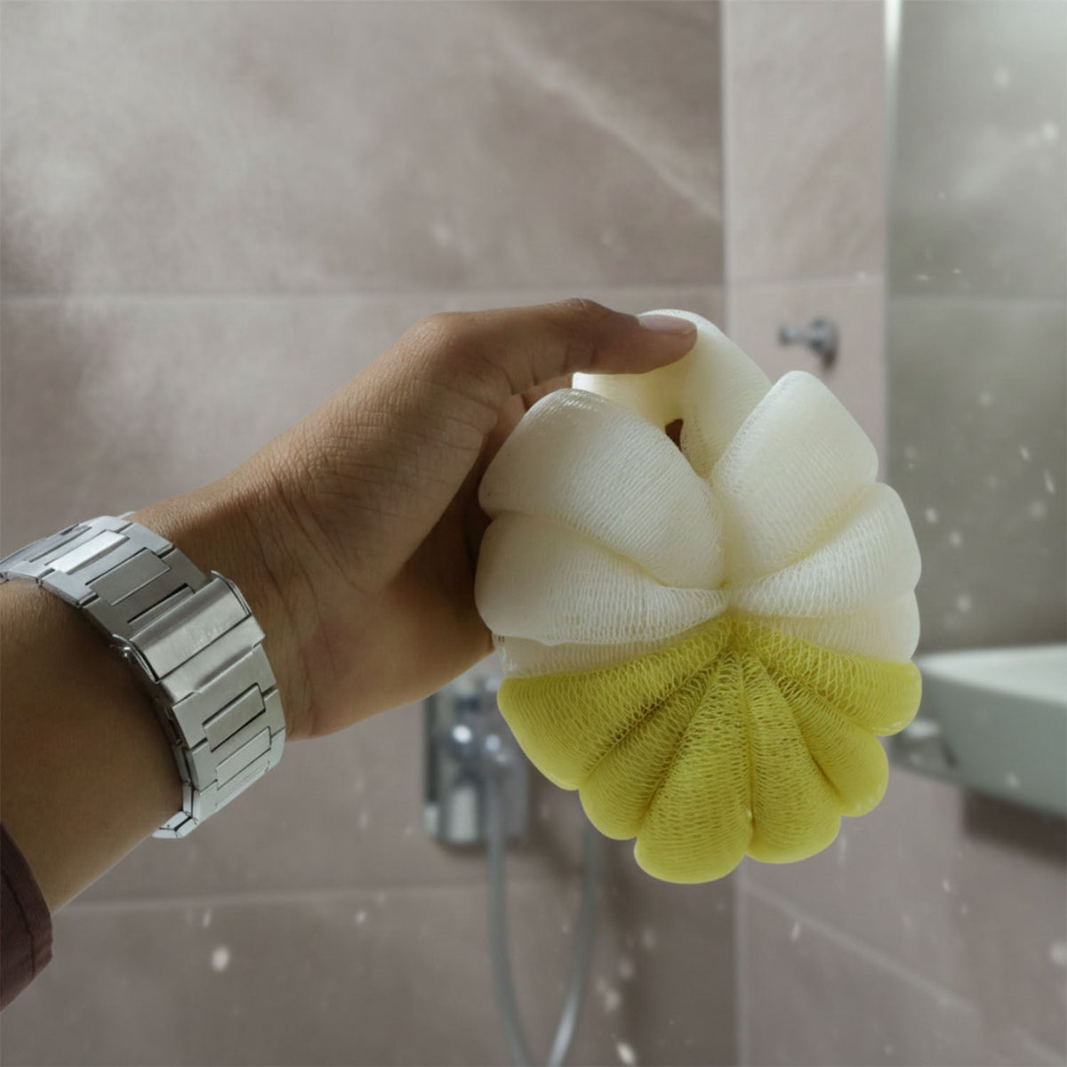 Dual Color Soft Mesh Bath Loofah Body Scrubber (2 Pc)