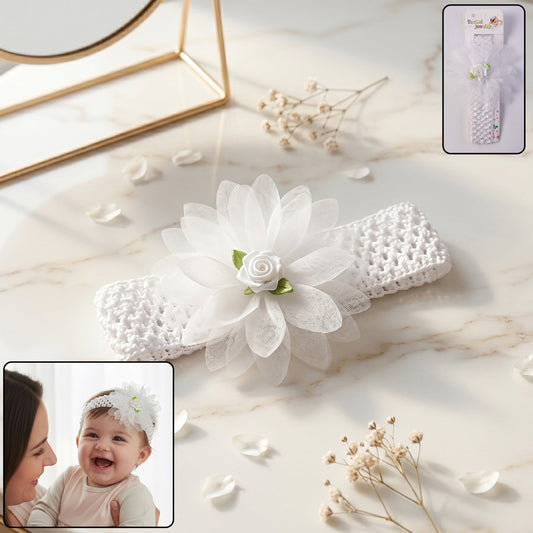 Cute Soft Elastic Floral Baby Headband Stylish Stretchable Hair Band (2 Pc)