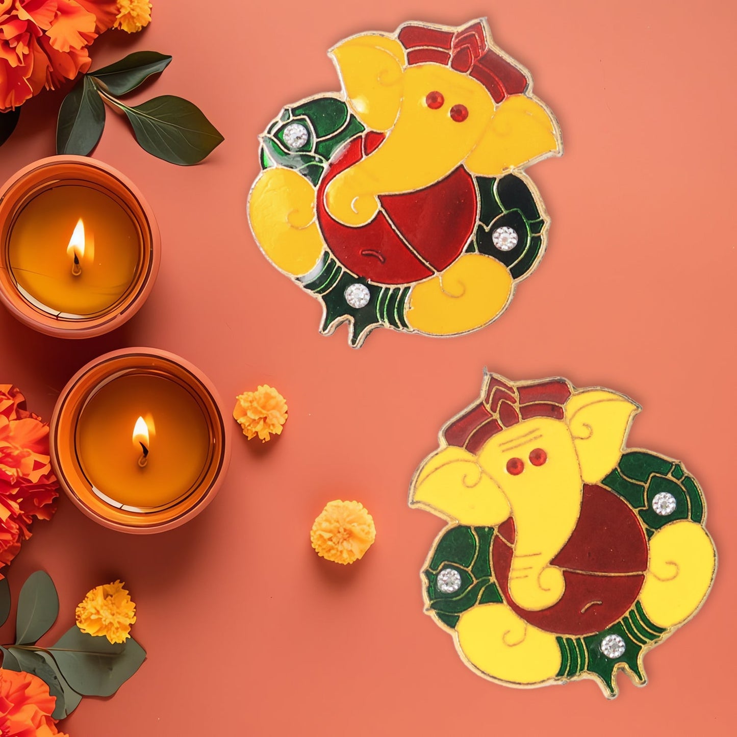 Decorative Lord Ganesha Wall Hanging Stickers (4 Pc)
