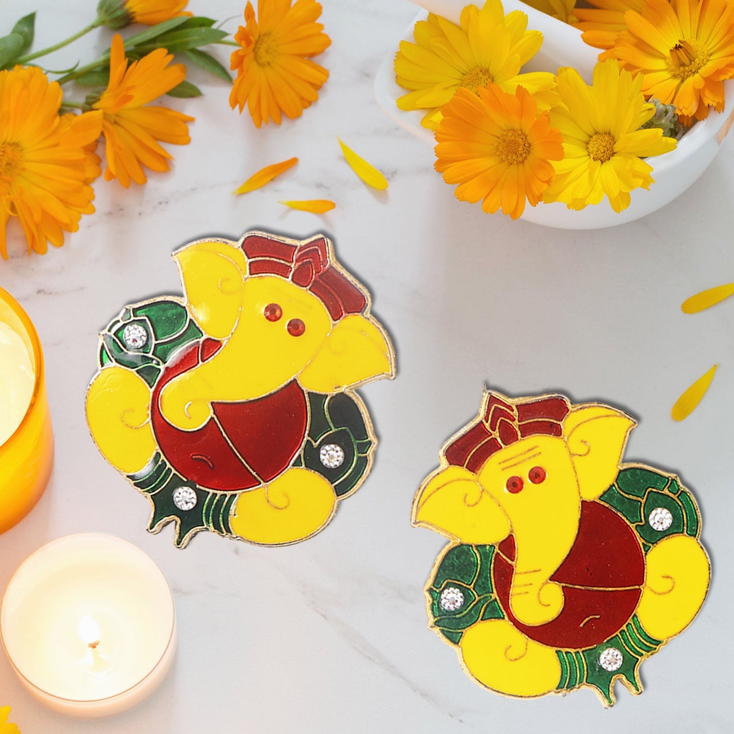 Decorative Lord Ganesha Wall Hanging Stickers (4 Pc)