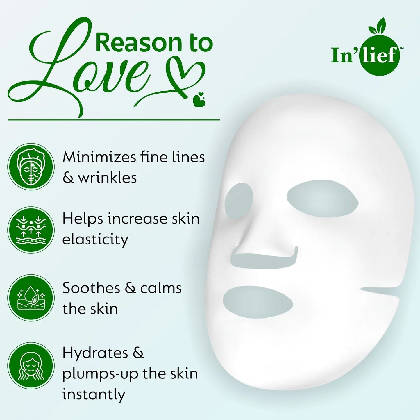 In'life Hyaluronic Acid 0.1% Aloe Vera 0.5% Facial Sheet Mask(Pack of 2)