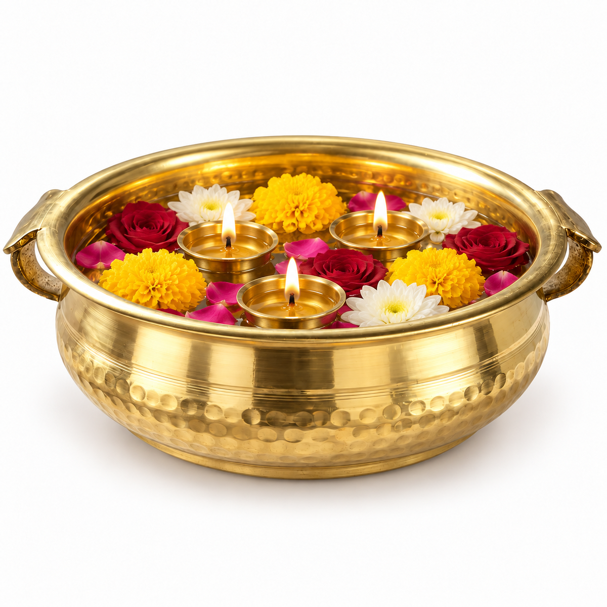 Premium Brass Urli 010- Traditional Decorative Bowl