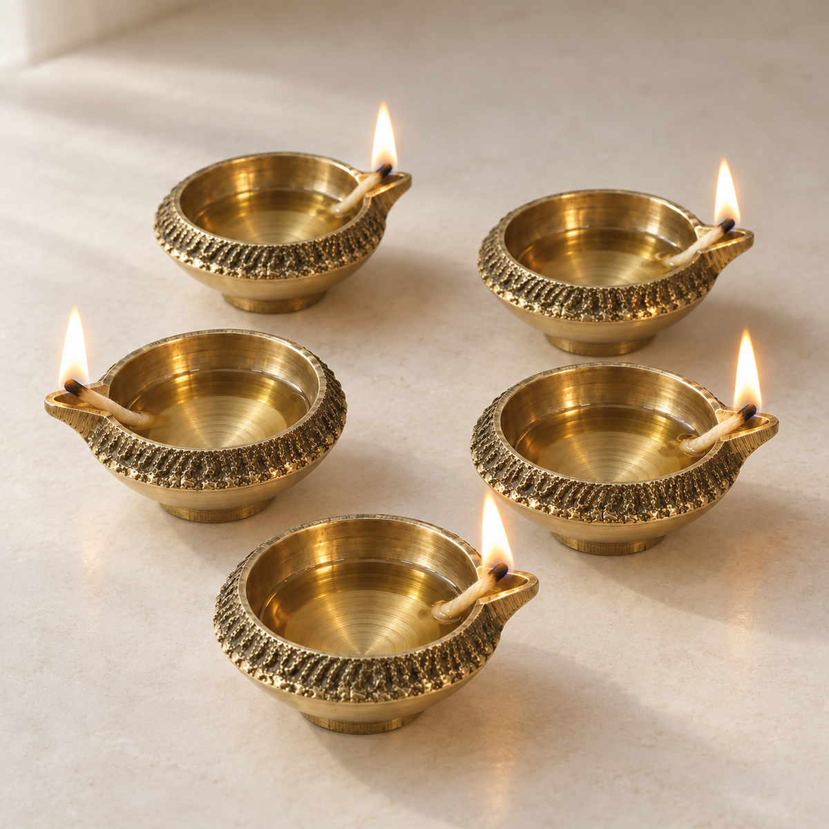 Brass Diya Design 2 (Pack of 5)
