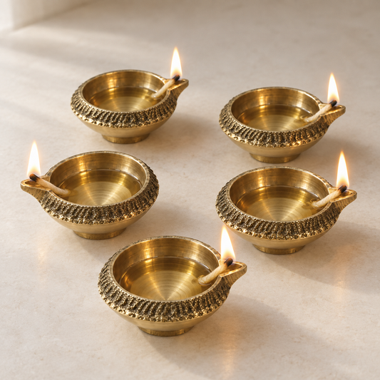 Brass Diya Design 2 (Pack of 5)