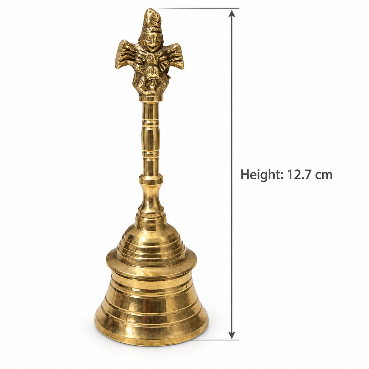 Heavy Brass Pooja Bell for Home Mandir 1 Piece (Height 5 Inches)