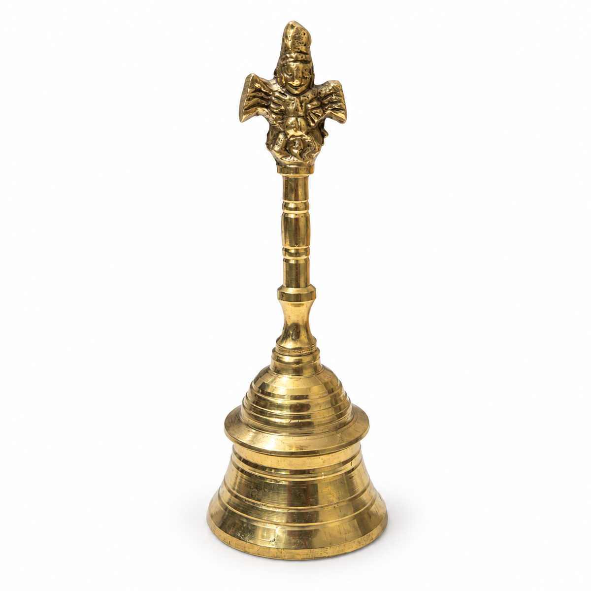 Heavy Brass Pooja Bell for Home Mandir 1 Piece (Height 5 Inches)