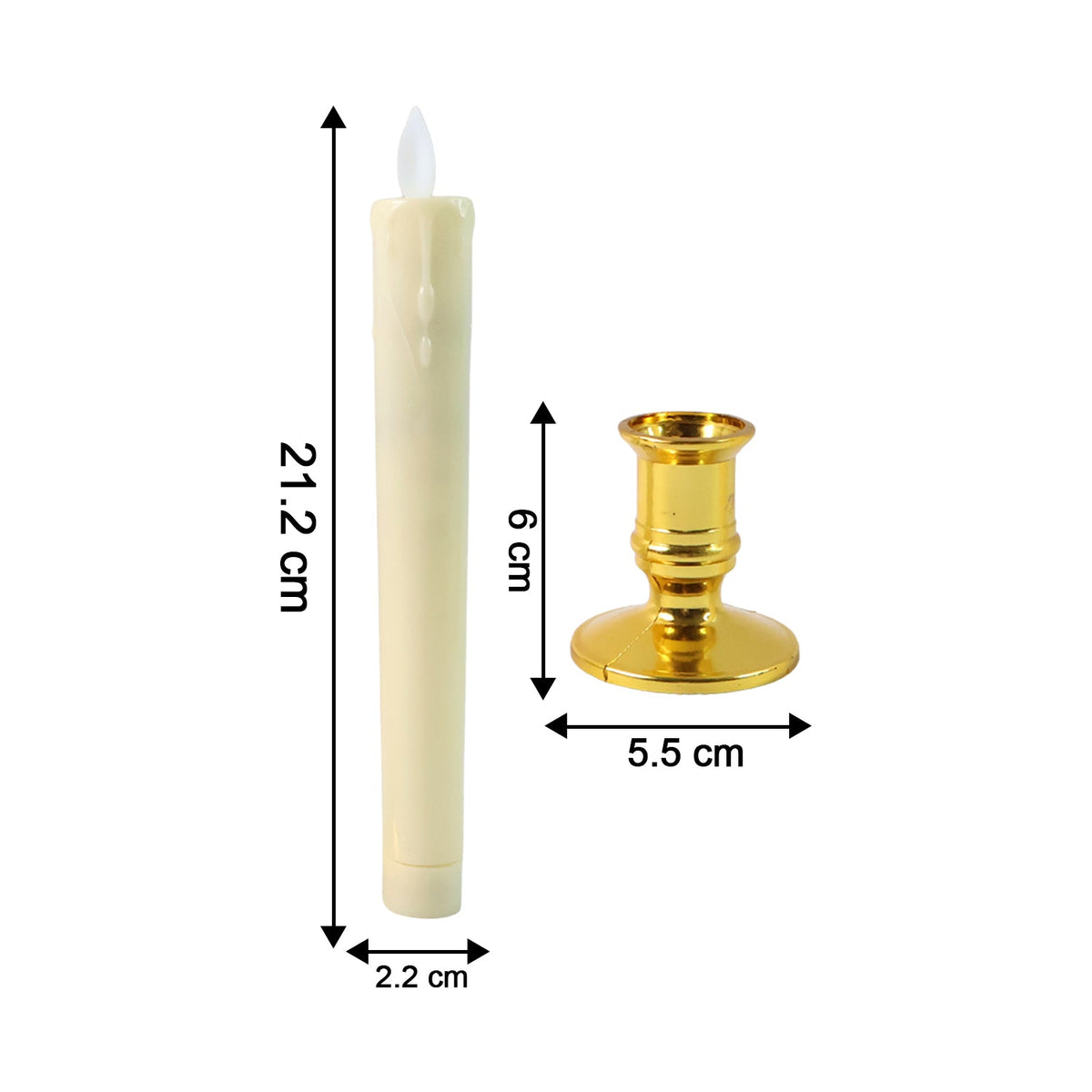 Set of 2 LED Flameless Taper Candles