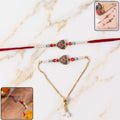 Premium Triangle Shape Pearl Beads lumba Rakhi – Traditional sibling gift