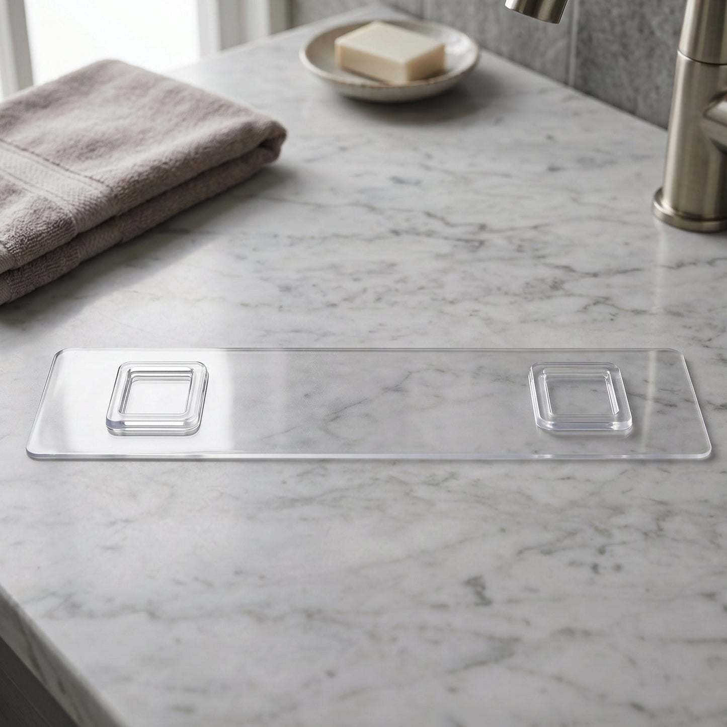 Stylish Bathroom Wall Shelf 1 Pc Multi-purpose Storage Organizer With Hooks