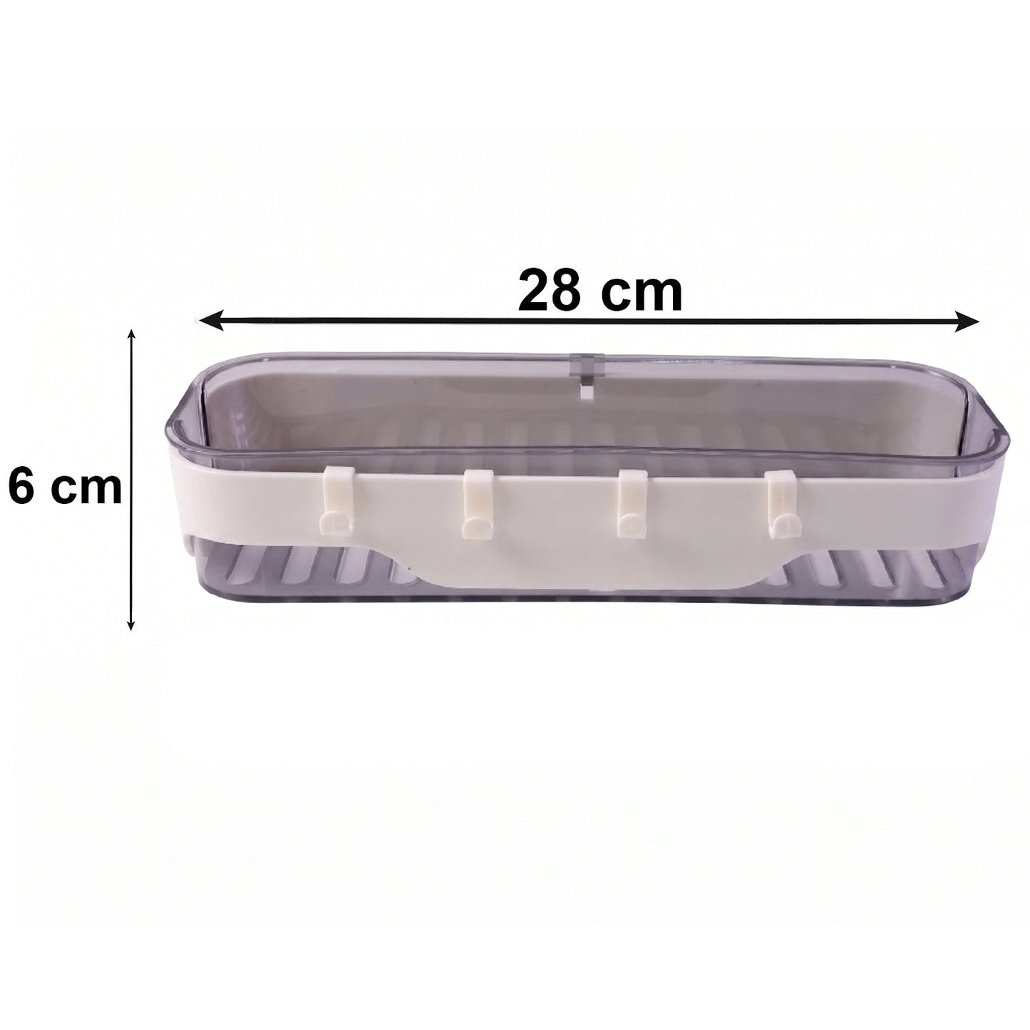 Stylish Bathroom Wall Shelf 1 Pc Multi-purpose Storage Organizer With Hooks