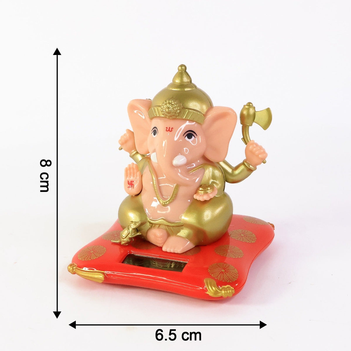 Decorative Medium Lord Ganesh Idol Decorative Statue with Solar-Powered Base (1 Pc)