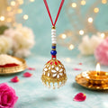 Elegant Floral Lumba Bhabhi Rakhi with Pearl & Gold Finish for Raksha Bandhan