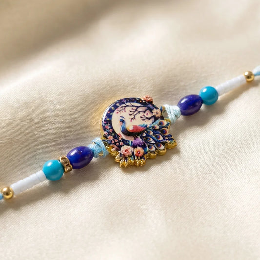 Rakhi – Royal Mughal Peacock Designer Charm for Brother